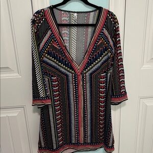 Colorful Geometric Patterned Women's swim coverup